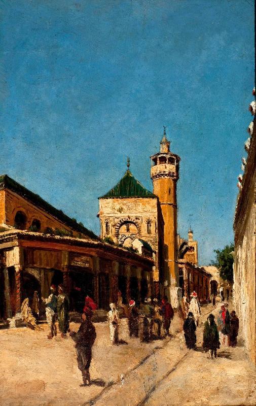 Johann Georg Grimm Street in Tunis oil painting image